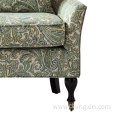 Flower Fabric Leisure Armed Accent Chair